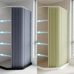 rideau douche pliable polyester tufté rayures verticales beige gris vert rose moderne opaques