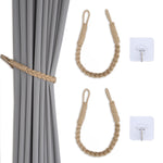 rubans fixation rideaux tissu corde tressée coton chanvre gris beige moderne rustique adhésif