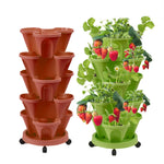 pots fleurs empilables moderne violet vert rose orange grille drainage roues pratiques