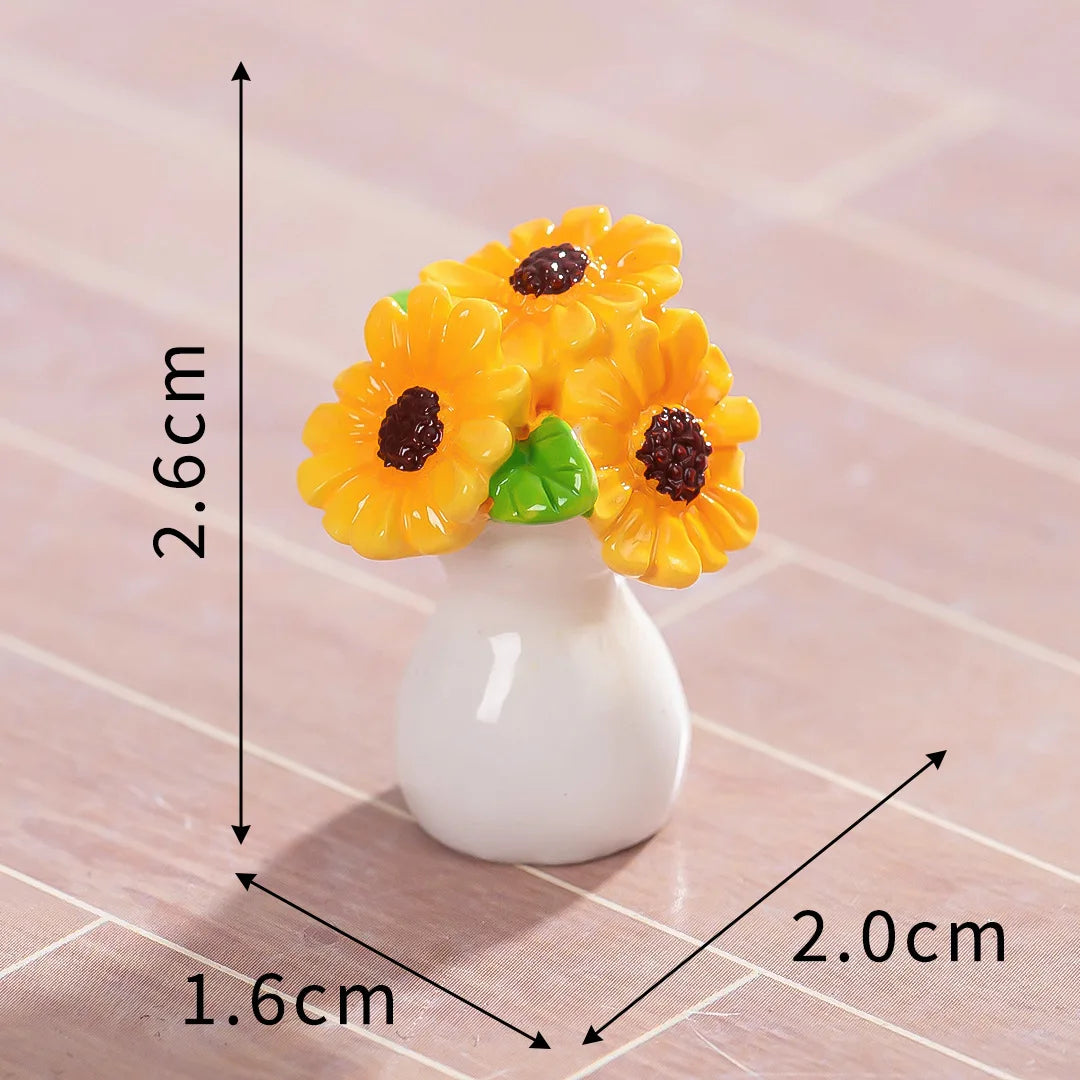 bouquet fleurs artificielles miniature décoratives feuilles fleurs diverses couleurs opaques décoration intérieure festive