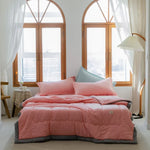 lit léger couvre lit quilté doux été coton polyester bleu clair gris rose vert