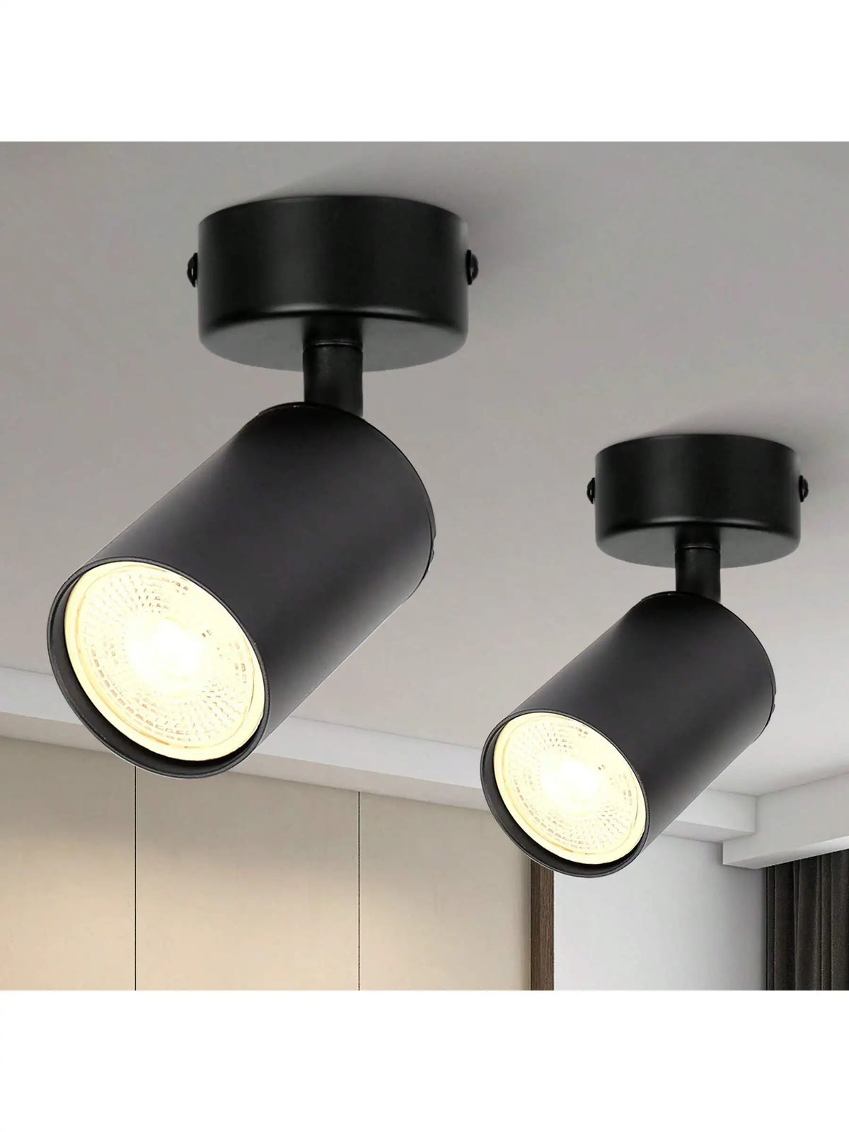 Spot lumineux noir moderne plaque montage câble led gu10 5w économeénergie chambre cuisine