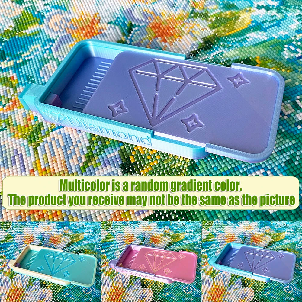 plateau broderie diamant moderne bleu violet rose jaune vert multicolore texture lisse geometrique pratique