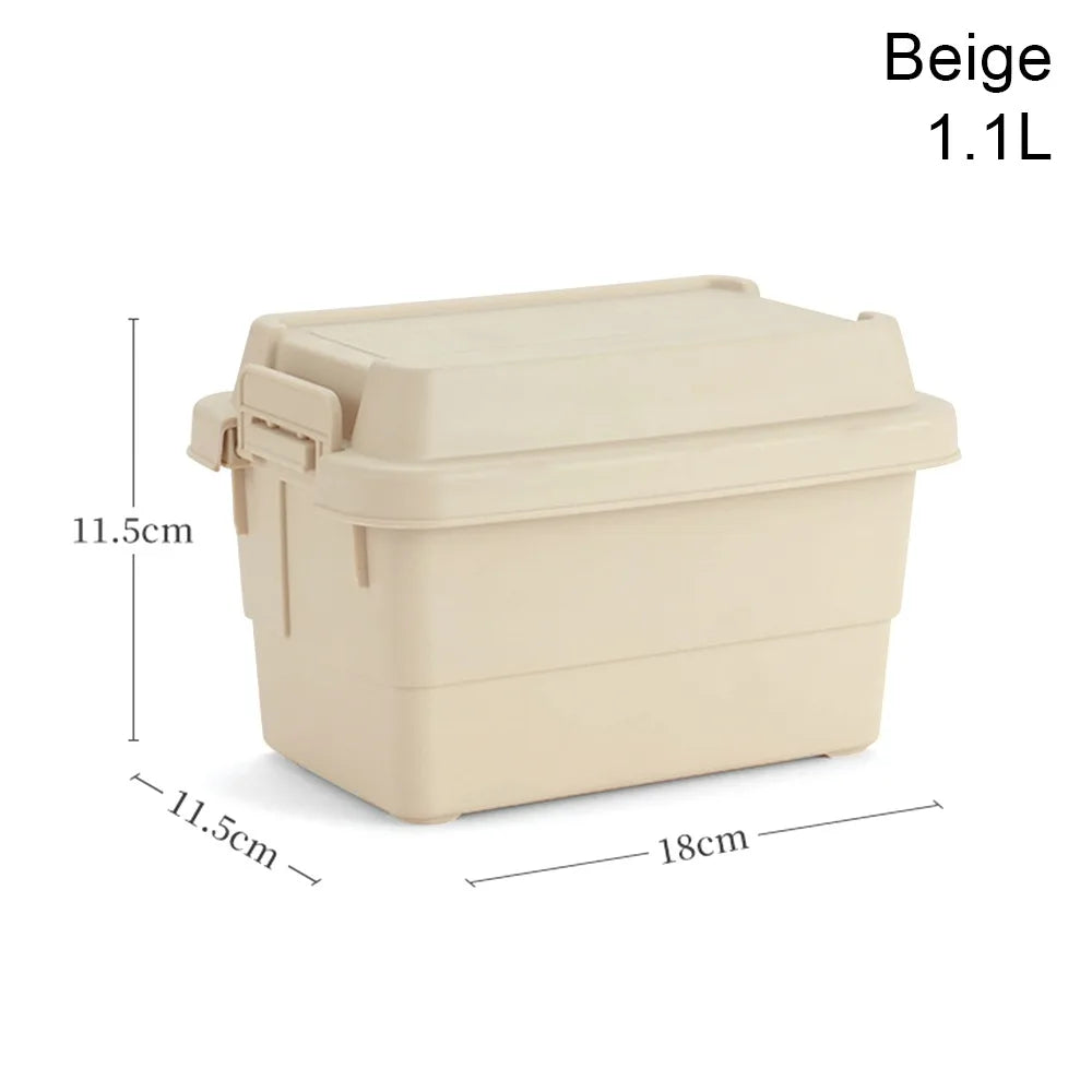 boîte rangement vert olive pratique poignées couvercle robuste autoportante matériau plastique réutilisable