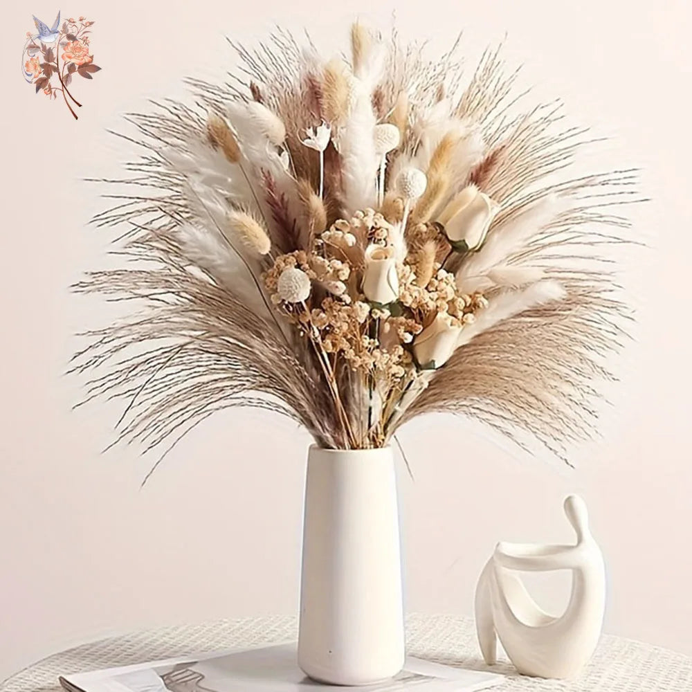bouquet fleurs séchées décoration intérieure maison naturel rustique anniversaire baby shower