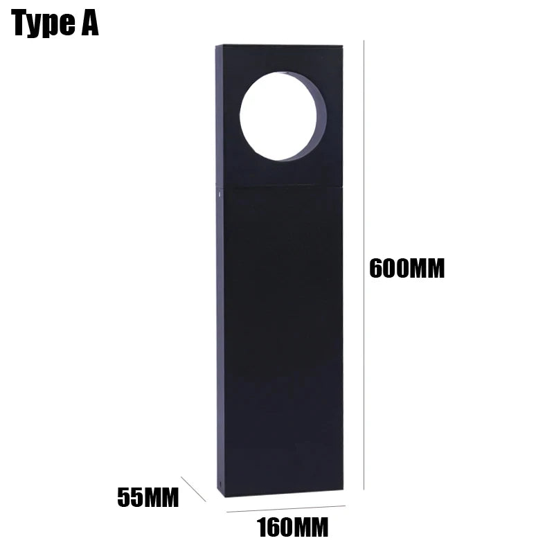 lampe led extérieure noire moderne ip65 waterproof fixe autonomes aluminium