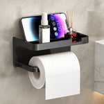 porte serviettes moderne adhésif sans perçage noir mat papier toilette étui serviettes flacon parfum