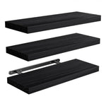 étagères flottantes bois naturel moderne clips métalliques blanc brun noir rustic