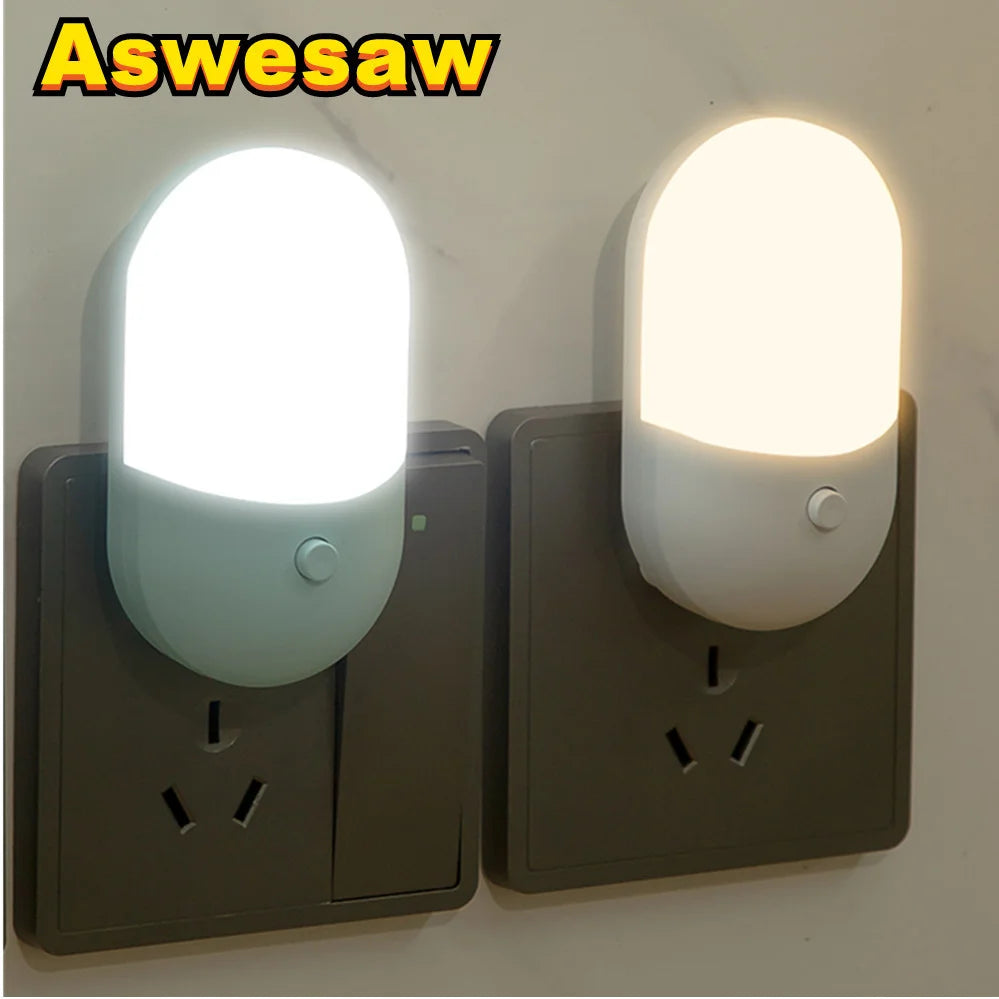 veilleuse led moderne blanc petite taille facile économie d’énergie lumière douce prise eu us