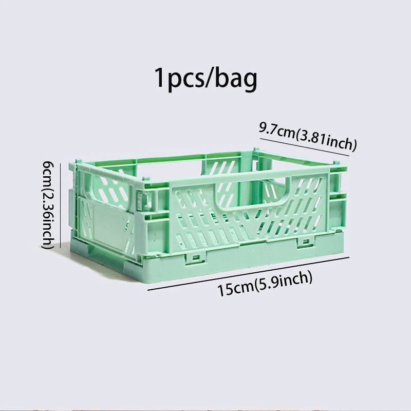 paniers pliables blancs jaunes verts bleus clips organisateurs cosmétiques papeterie moderne pratique