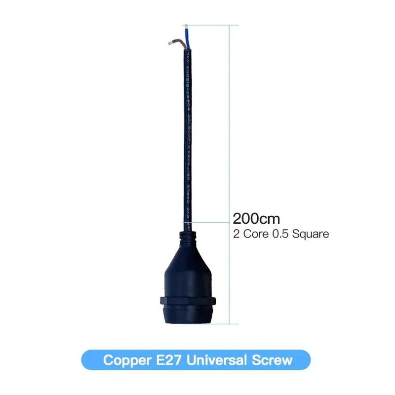 support ampoule e27 noir moderne ip67 220v 4a 20cm 30cm 50cm 100cm 200cm pvc