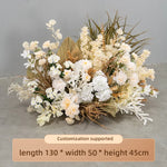 arche decorative boho chic fleurs artificielles blanc beige doré vert