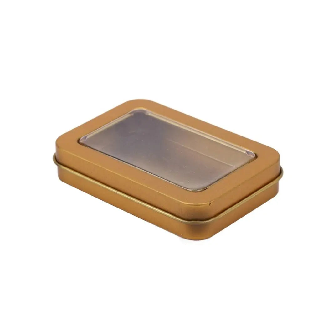 boîte métallique réutilisable noir mat classique rangement ongles artificiels respectueux environnement transparent fil écouteur