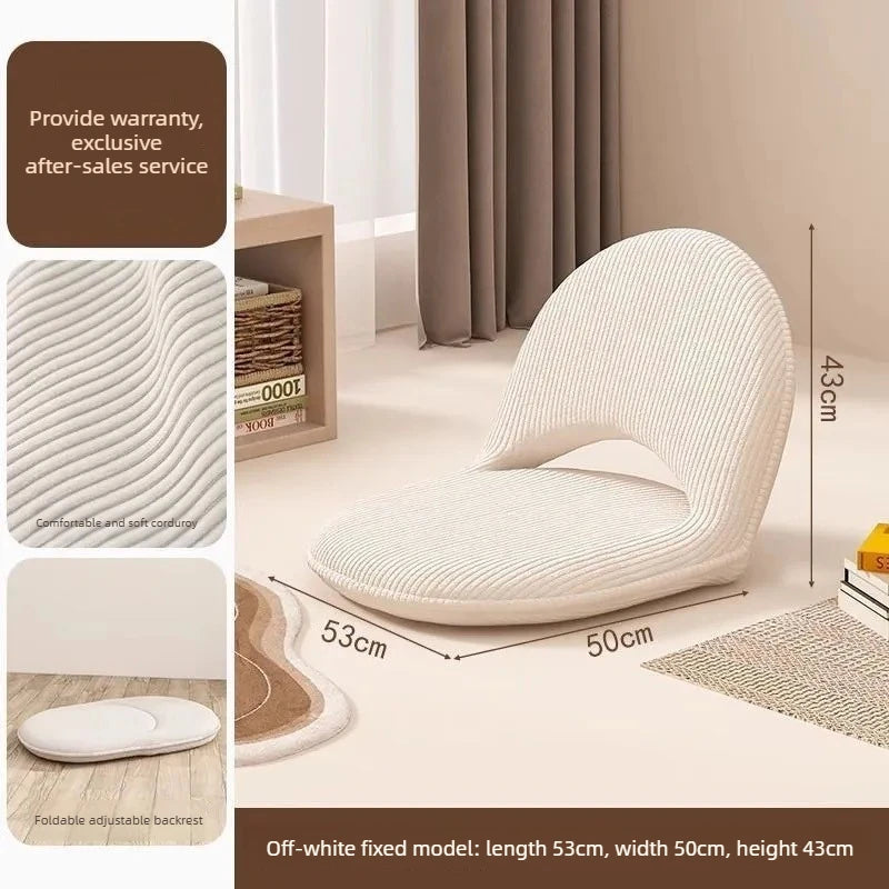 chaise lecture pliante moderne minimaliste tatami tissu texturé coussin salon japonais