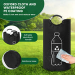 sac recyclage noir pliable oxford cloth 82l 115l multiple utilisation bouteilles plastique symbole recyclage