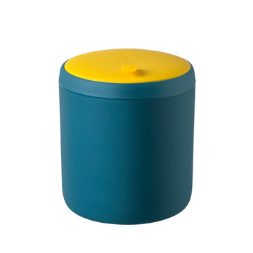 poubelles modernes couleurs bleu rose gris jaune bouton orange minimaliste plastique