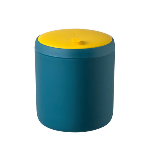 poubelles modernes couleurs bleu rose gris jaune bouton orange minimaliste plastique