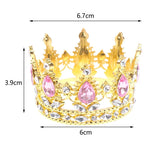 couronne fête or rose blanche strass élégante princière anniversaire décoration gâteau transparente festive métal