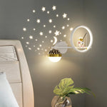 lampe murale moderne or noir blanc support sphère lumineuse figurine étude chambre entrée