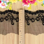 ruban dentelle blanc notes musicales fleurs bordure ajourée classique romantique polyester coton 14cm 5mètres