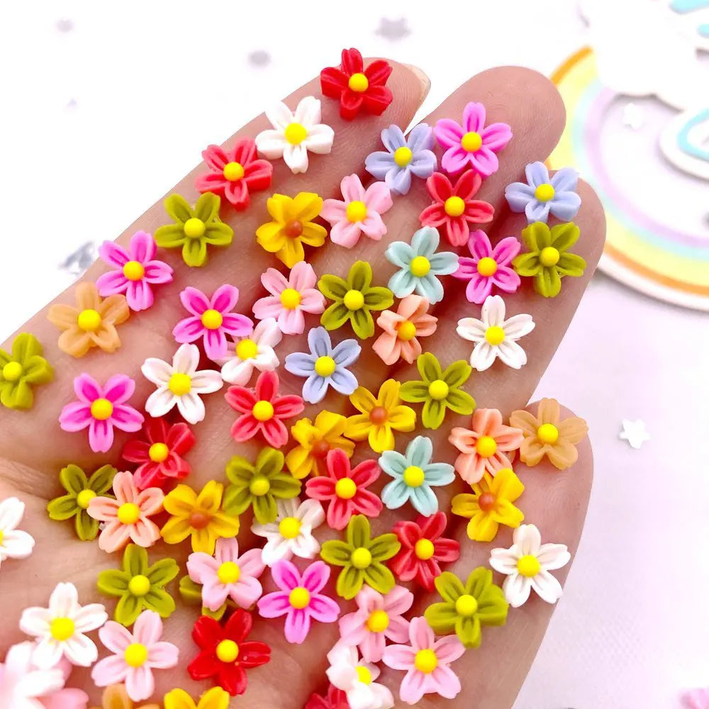pierres précieuses artificielles multicolores fleurs miniatures résine décoratives 8mm occasionnelles anniversaires mariages fêtesscrição nail