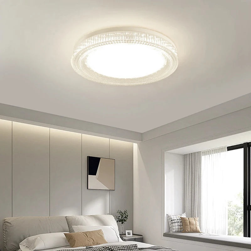 Plafonnier LED moderne imitation cristal blanc 18W 24W 36W 48W
