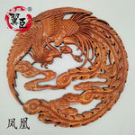 décoration murale bois sculpté oiseaux poissons fleurs traditionnelle circulaire animal compagnie