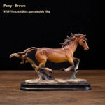 statuette cheval doré résine moderne élégante décoration salon brillante opaque base plate
