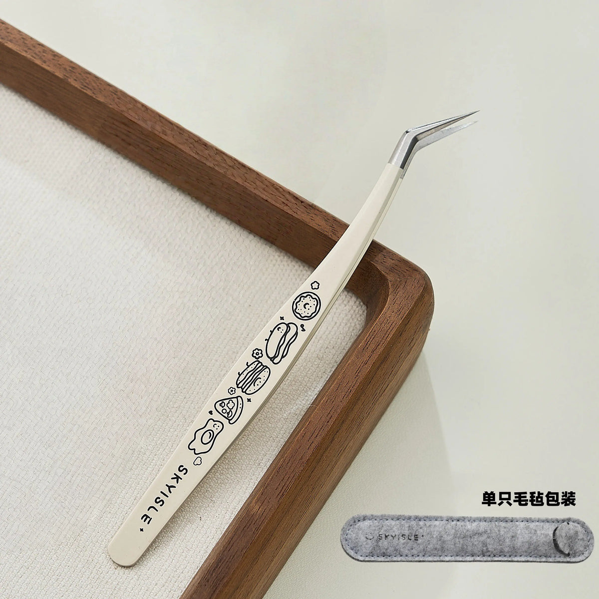 pinces épiler motifs mignons sac rangement vert clair blanc moderne minimaliste