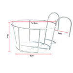 support pot fleurs rond fer noir blanc moderne clips balcon jardinage