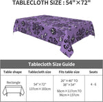 nappe moderne motif floral oeil violet noir blanche table halloween maison campingextérieur