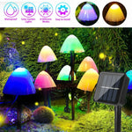 guirlande lumineuse solaire champignon multicolore jardin féerique extérieure autoinstallation led opaque contemporaine festive