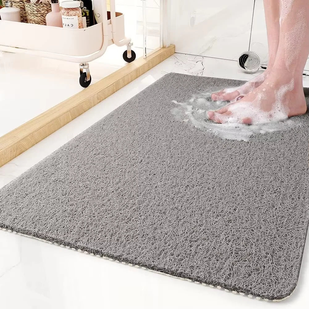 tapis bain anti dérapant gris beige texture micro poreuse séchage rapide moderne confortable salle