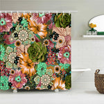 rideau douche boho multicolore fleurs mandalas geometrique opaque polyester respectueux environnement