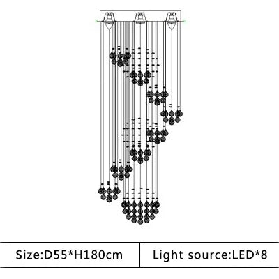 suspension lumineuse moderne transparentes salon restaurant chambre principal