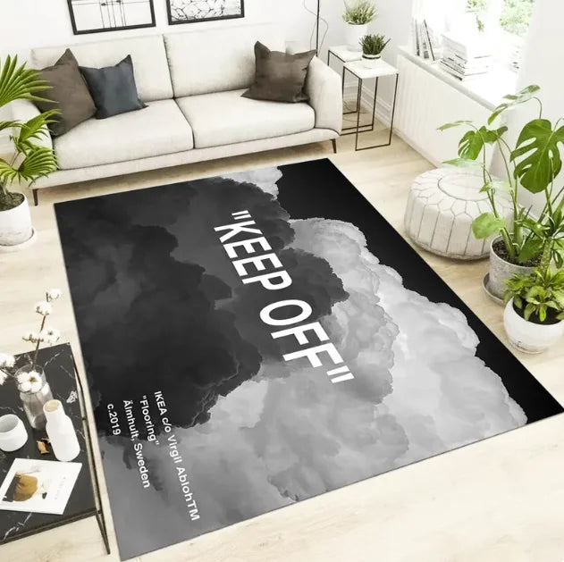 tapis moderne noir floral gris clair rouge pile désossée polypropylène salon chambre extérieur