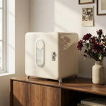 coffre fort rétro vintage mini rangement serrure combinatoire noir rouge beige