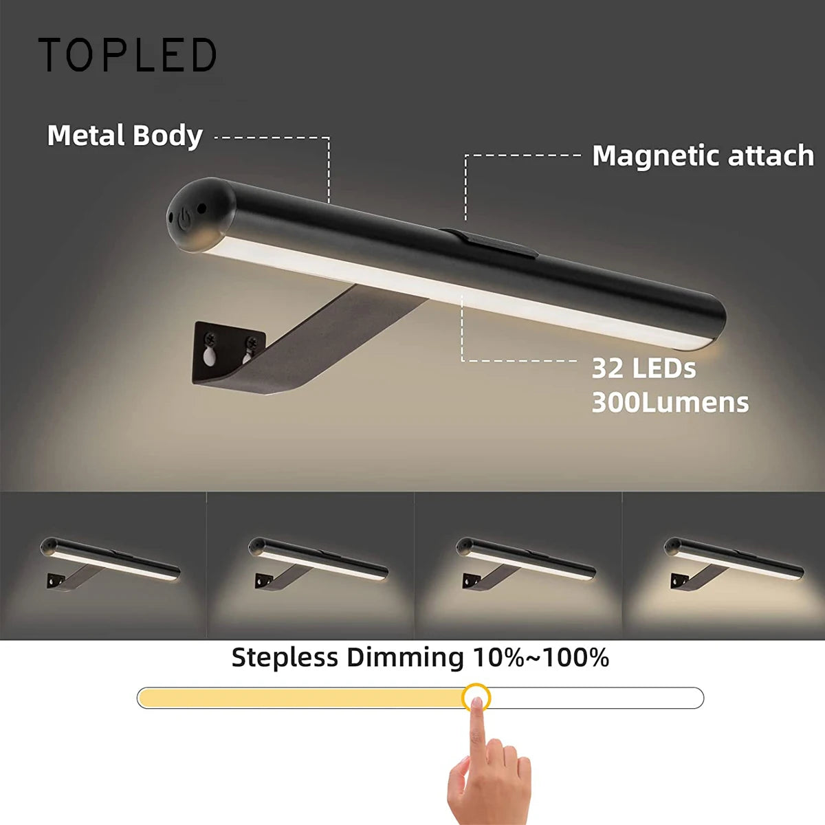 Applique murale rechargeable blanche éclairant une peinture
