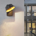lampe murale moderne led noir doré blanc ip65 hydrofuge ondulée aluminium