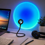 lampe led veilleuse ambiance atmosphérique usb transparente moderne noir fixée tringle flexible