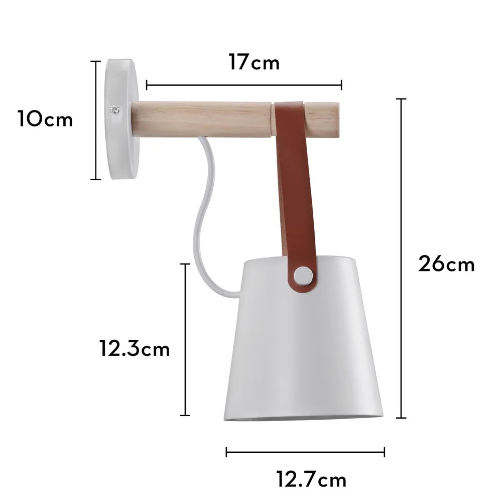 applique murale led moderne bois blanc scandinave fixée mur entrée chambre cuisine