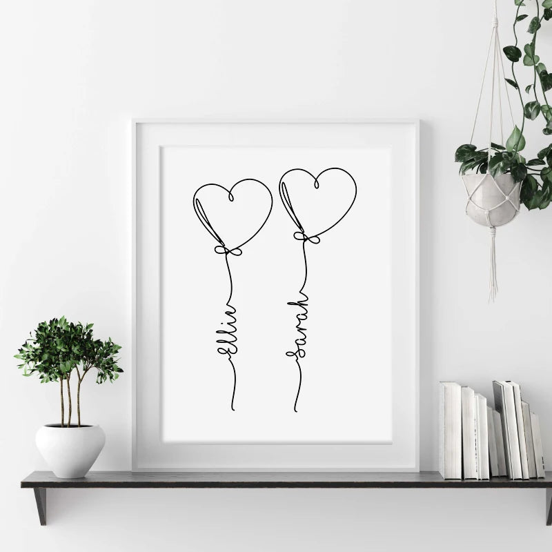 Comparaison des tailles disponibles pour toile murale personnalisée