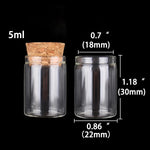 tubes essai verre bouchons liège 5ml 7ml 10ml 14ml 18ml 20ml 25ml 30ml