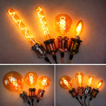 ampoules filament spirale dorée retro or noir opalescent e27 2200k 22w 20000h