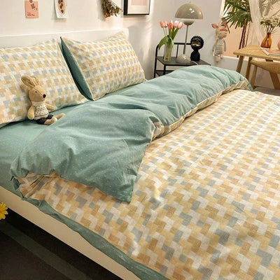 Parure de lit 100% coton 180x200 cm avec housse de couette blanche