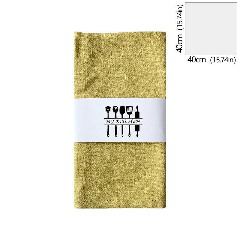 serviettes table coton texture lin moderne vert jaune gris rose beige blanc opaques clips