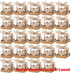 bougies poser blanc motif papier kraft fleurs blanches étiquette cœur rustique mariage remerciement 12