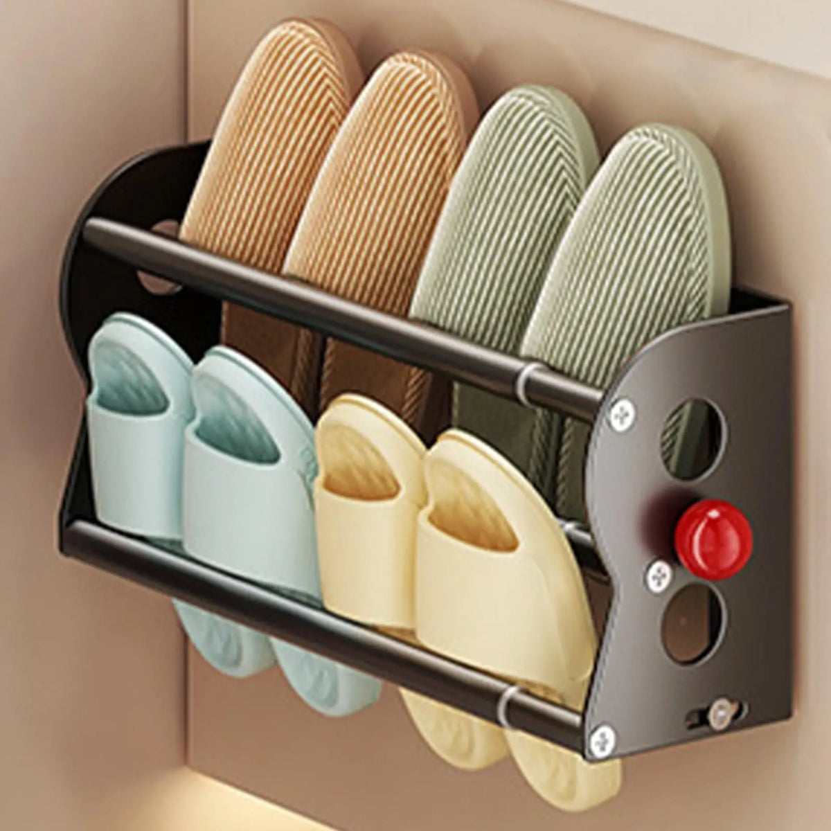 support mural chaussures moderne tissu uni noir blanc rose jaune bleu vert réutilisable adultes