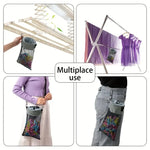 sac rangement épingles linge oxford polyester réutilisable moderne pratique vert violet gris