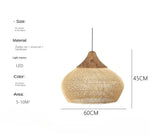 suspension lumineuse tissée naturelle moderne rustique salon chambre led 90 260v e27